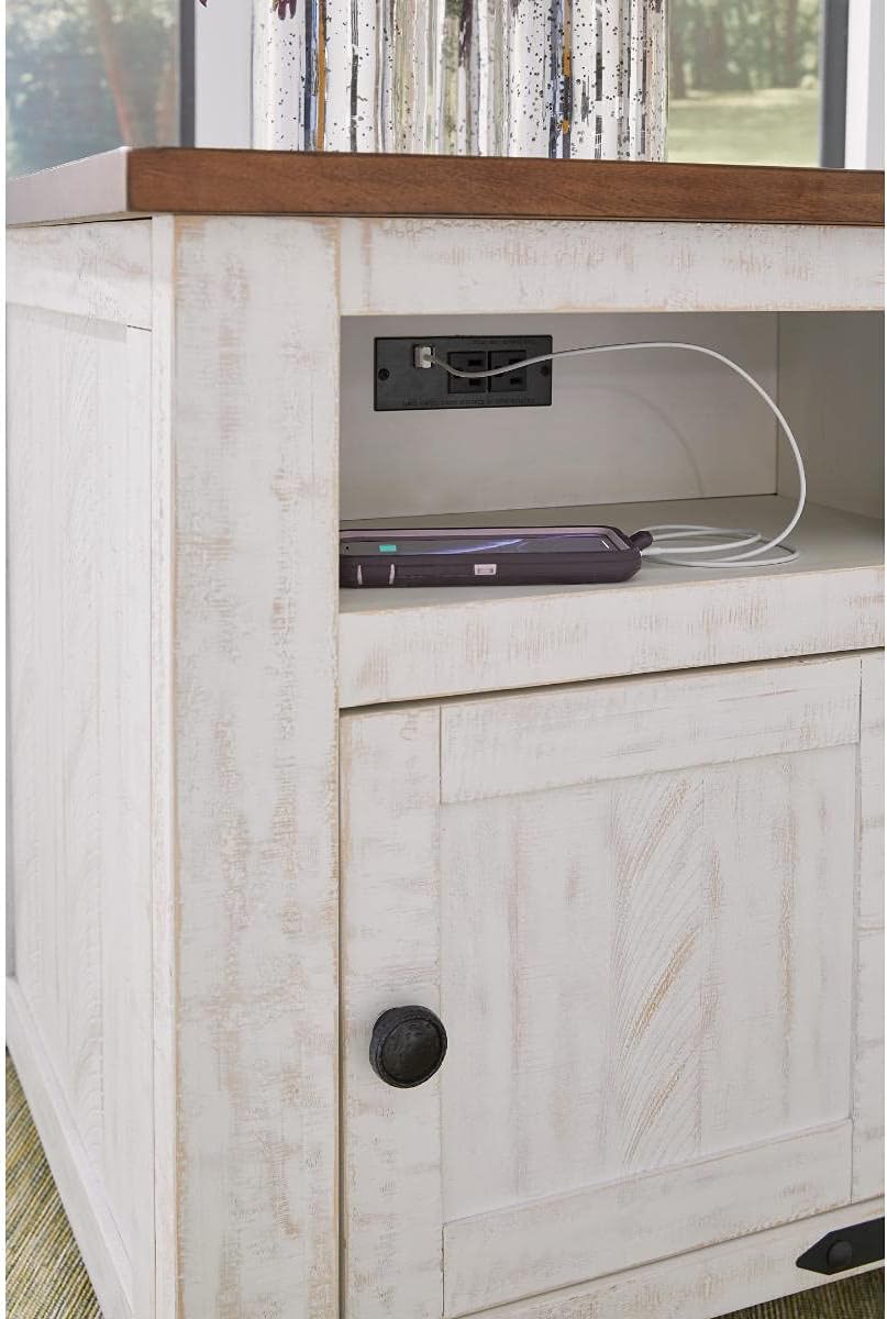 Signature Design by Ashley Wystfield Rectangular End Table, White/Brown B348185