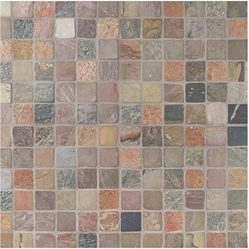M S International Mixed Color 12 in. x 12 in. Tumbled Slate Mosaic Tile B144700