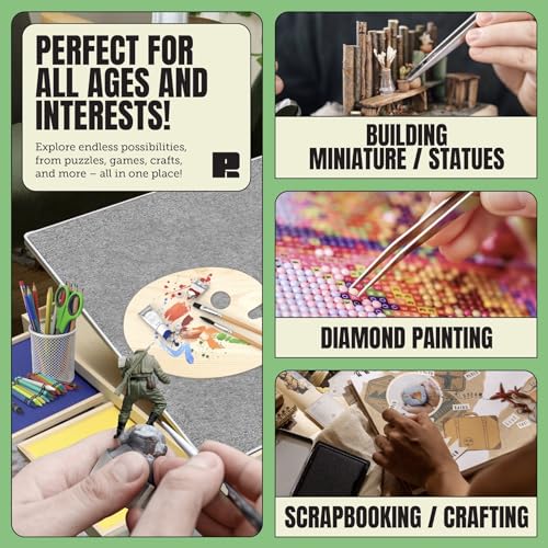 Puzzle Board with Drawers & Cover for 1000 Pieces, Wooden Jigsaw Table with Lazy Susan Spinning Cover X435