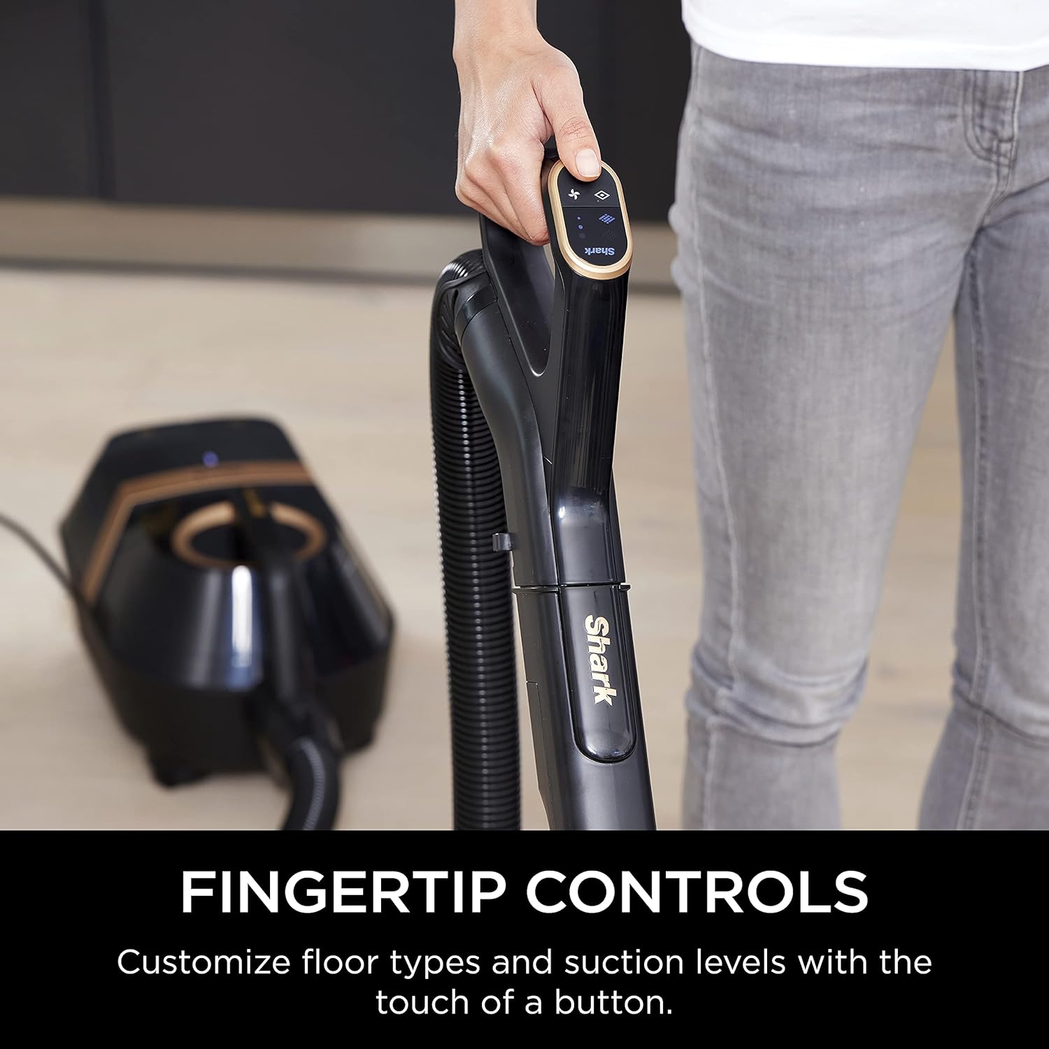 Shark CZ2001 Vertex Bagless Corded Canister Vacuum with Self-Cleaning Brushroll, Black/Copper K35848