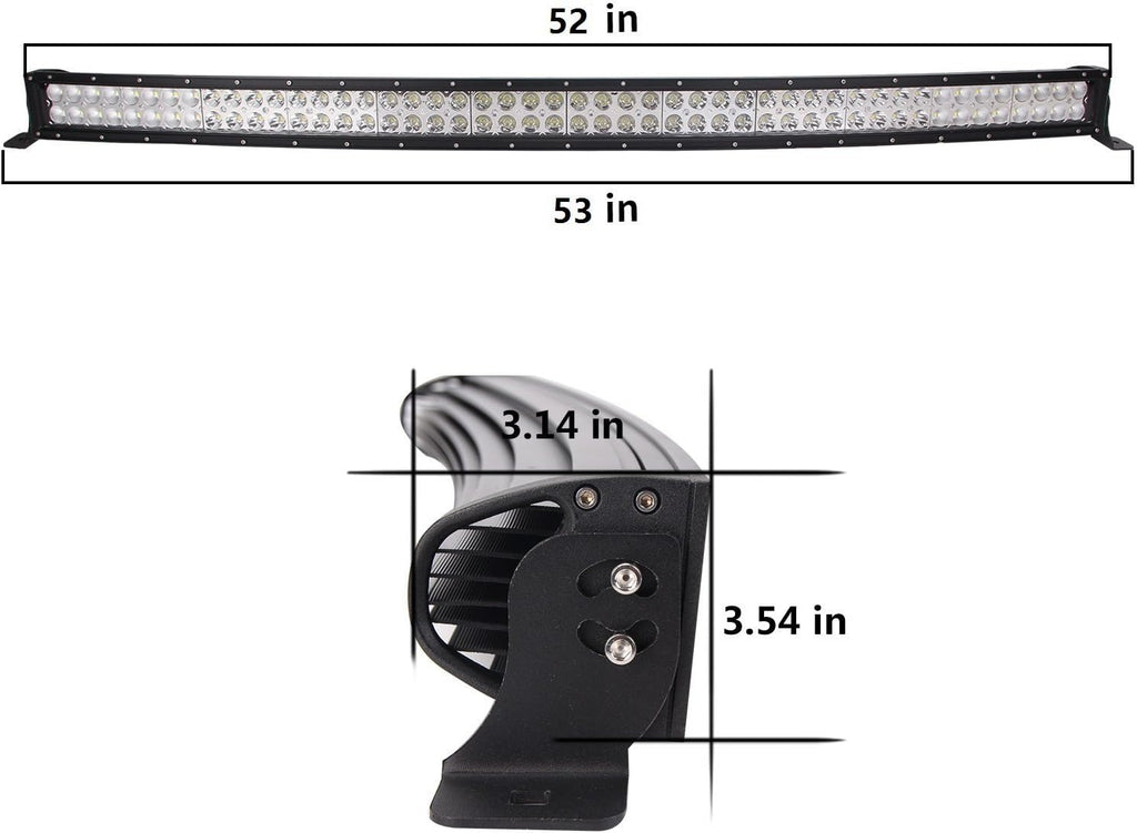 Lumitek 288W 50 inch Curved LED Light Bar for Off-Road SUV ATV X789540