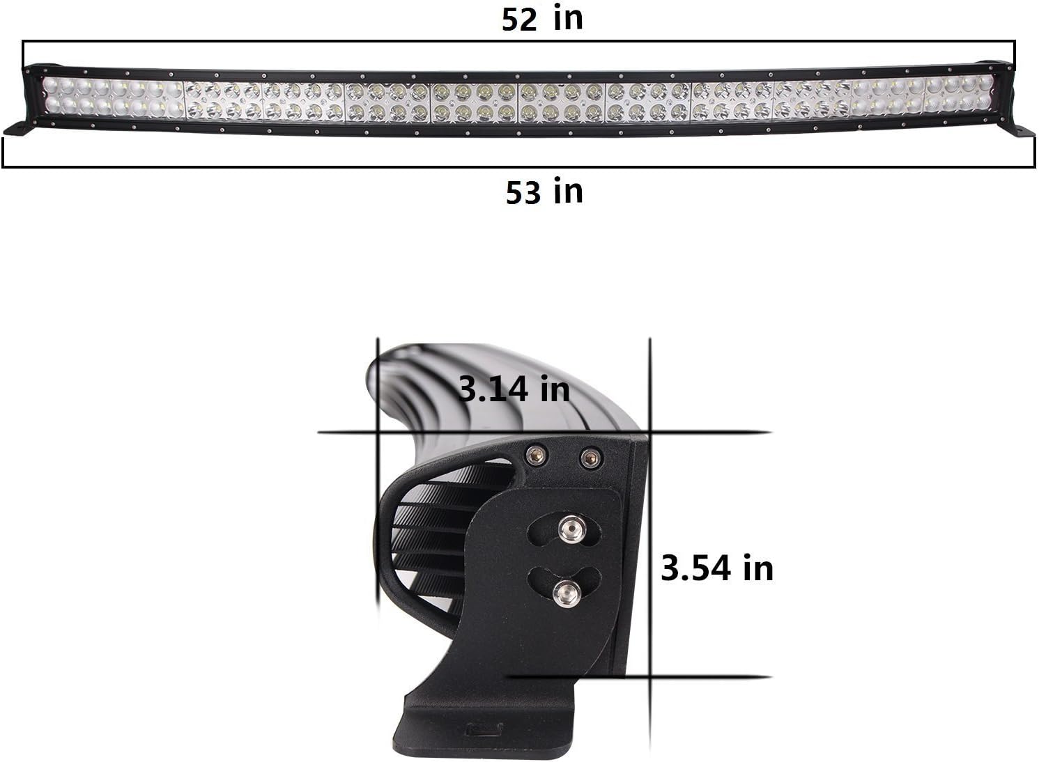 Lumitek 288W 50 inch Curved LED Light Bar for Off-Road SUV ATV X789540