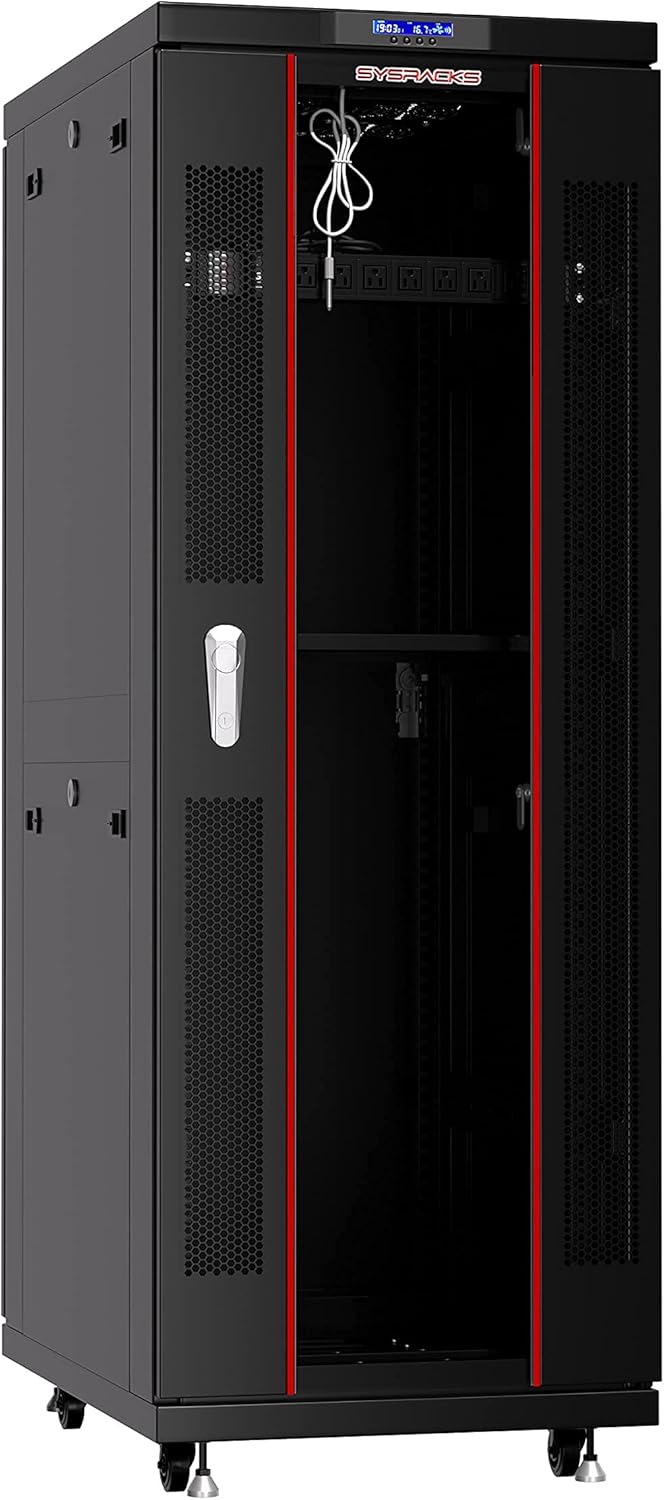Sysracks Server Rack 42U Network Enclosure 39 inch Deep Data Cabinet on Wheels E94877