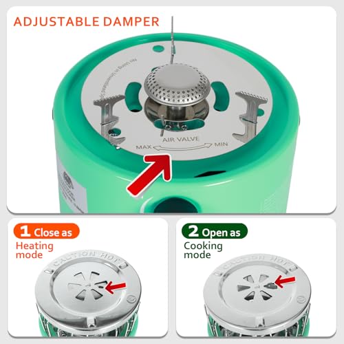 Caynel 2 in 1 Portable Propane Heater and Stove for Outdoor Camping, Orange Z83517
