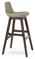 sohoConcept Pera 24x22 Bar Stool Leg Color: American Walnut, Upholstery: Camira Wool-Amber