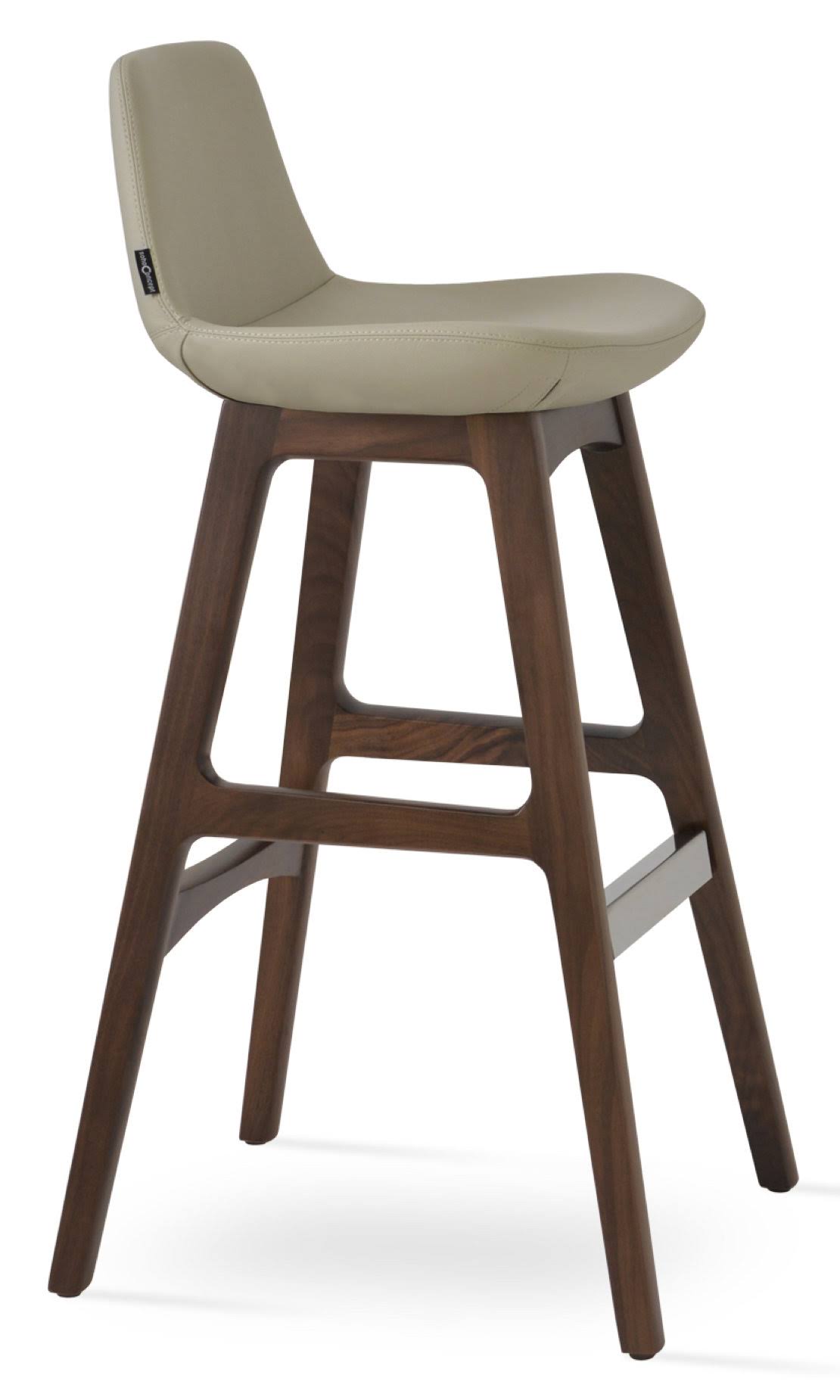 sohoConcept Pera 24x22 Bar Stool Leg Color: American Walnut, Upholstery: Camira Wool-Amber