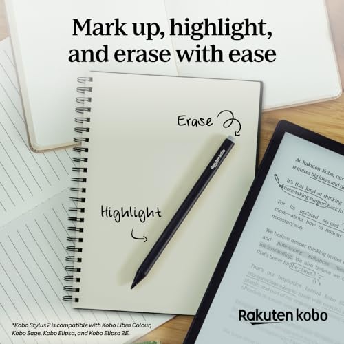 Kobo Stylus 2 Rechargeable Stylus for Libra Colour & Sage eReader (Black) D5026