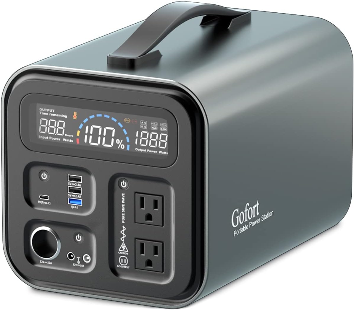 GOFORT Portable Power Station 550Wh 600W Solar Generator Y436054