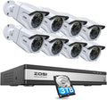 ZOSI 5MP Lite Home Security Camera System Indoor Outdoor,8 Channel H.265+ CCTV DVR and 8 x 1080p 1920TVL Weatherproof Surveillance Cameras,80ft Night Vision,Motion Alert,Remote Access,NO HDD