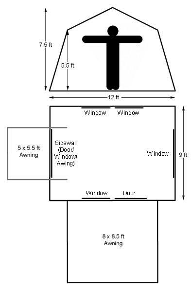 Kodiak Canvas 6-Person Cabin Tent with Deluxe Awning U395853