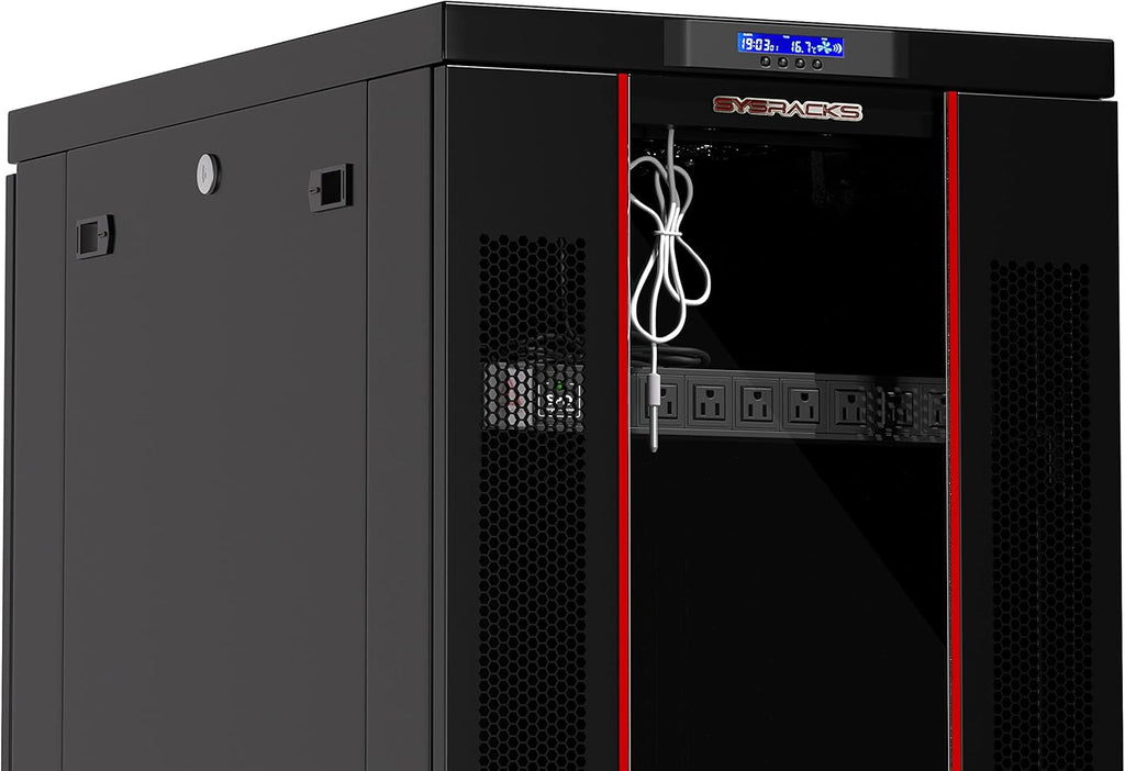 Sysracks Server Rack 42U Network Enclosure 39 inch Deep Data Cabinet on Wheels E94877