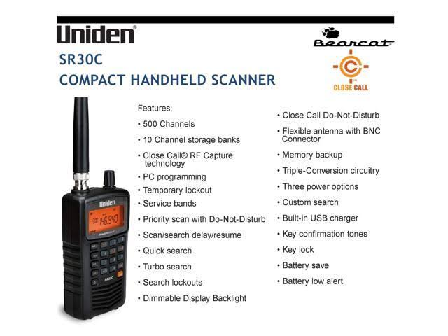 Uniden Sr30c Compact Handheld Scanner Y416446
