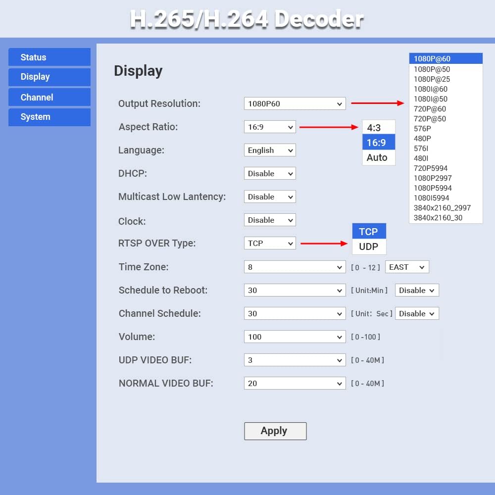URayCoder H.265 H.264 Video Audio Decoder IP Camera to HDMI AV RCA U77666