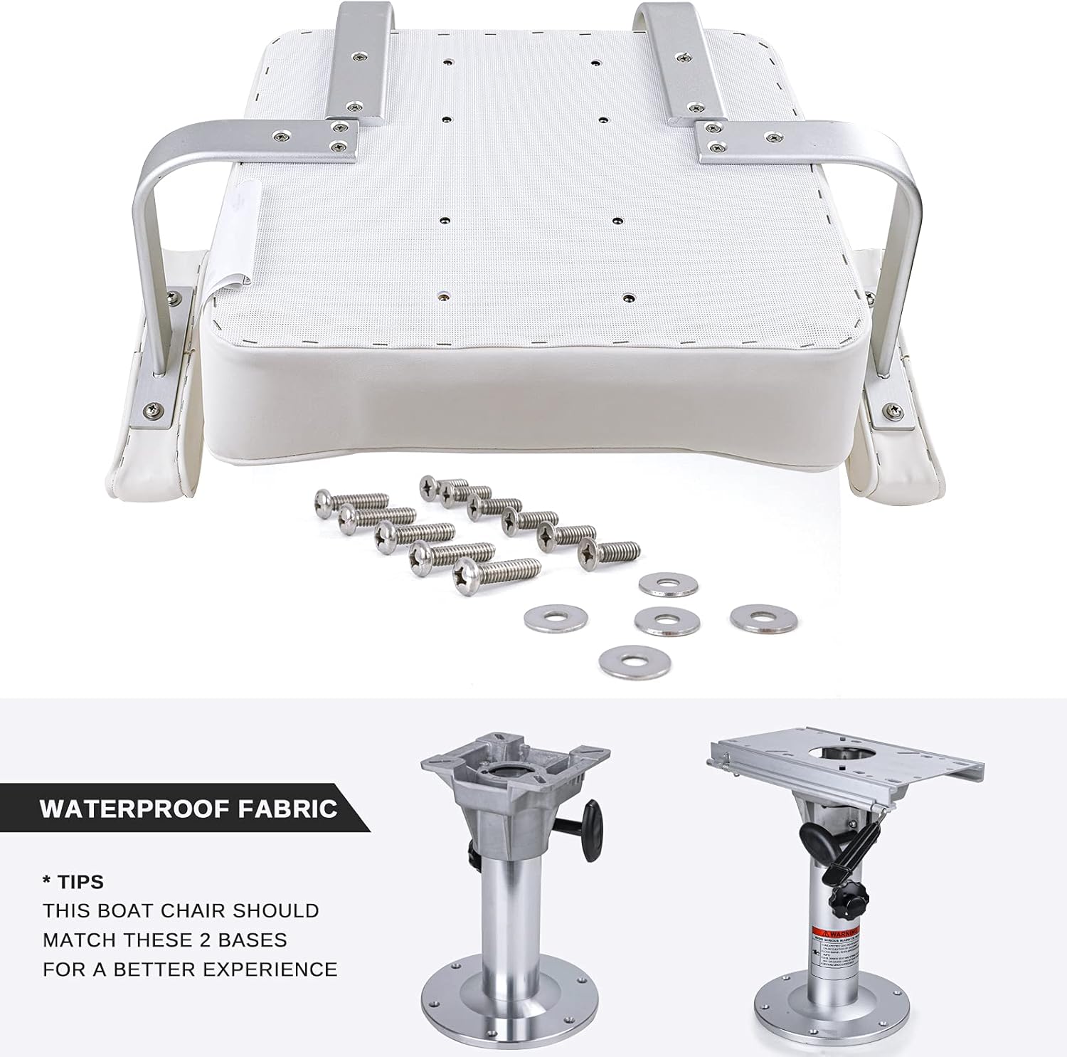 Captains Boat Seat With Arm Rest Grey Piping L943745