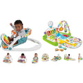 Fisher-Price Portable Baby Chair, Pink Kick & Play Deluxe Sit-Me-Up Seat with Piano Toy & Snack Tray O7962