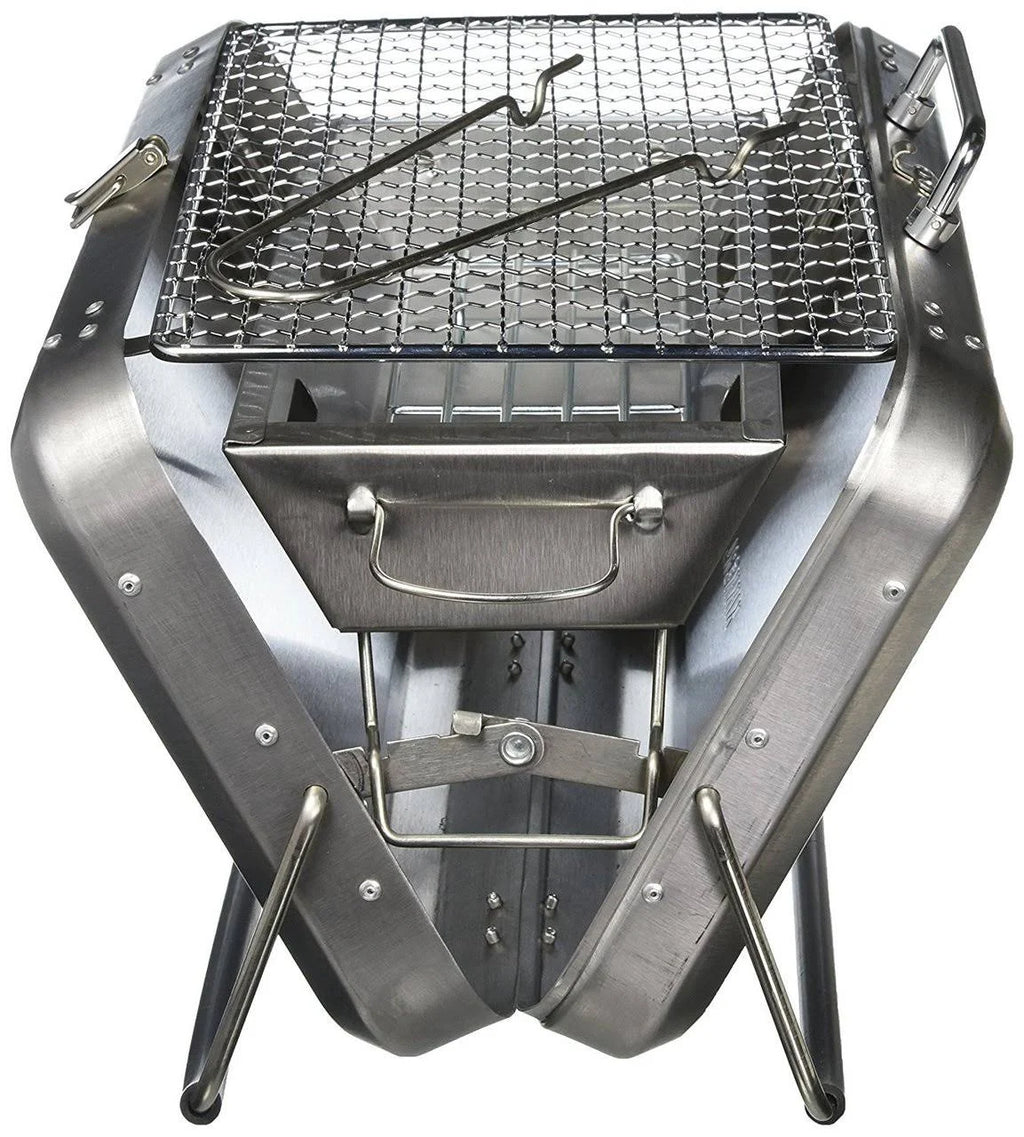 Kikkerland BQ01 Portable BBQ Suitcase Silver N896