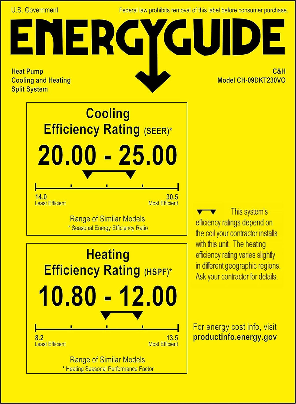Hyper Heat 9,000 BTU Ductless Mini-Split Air Conditioner Heat Pump V321485