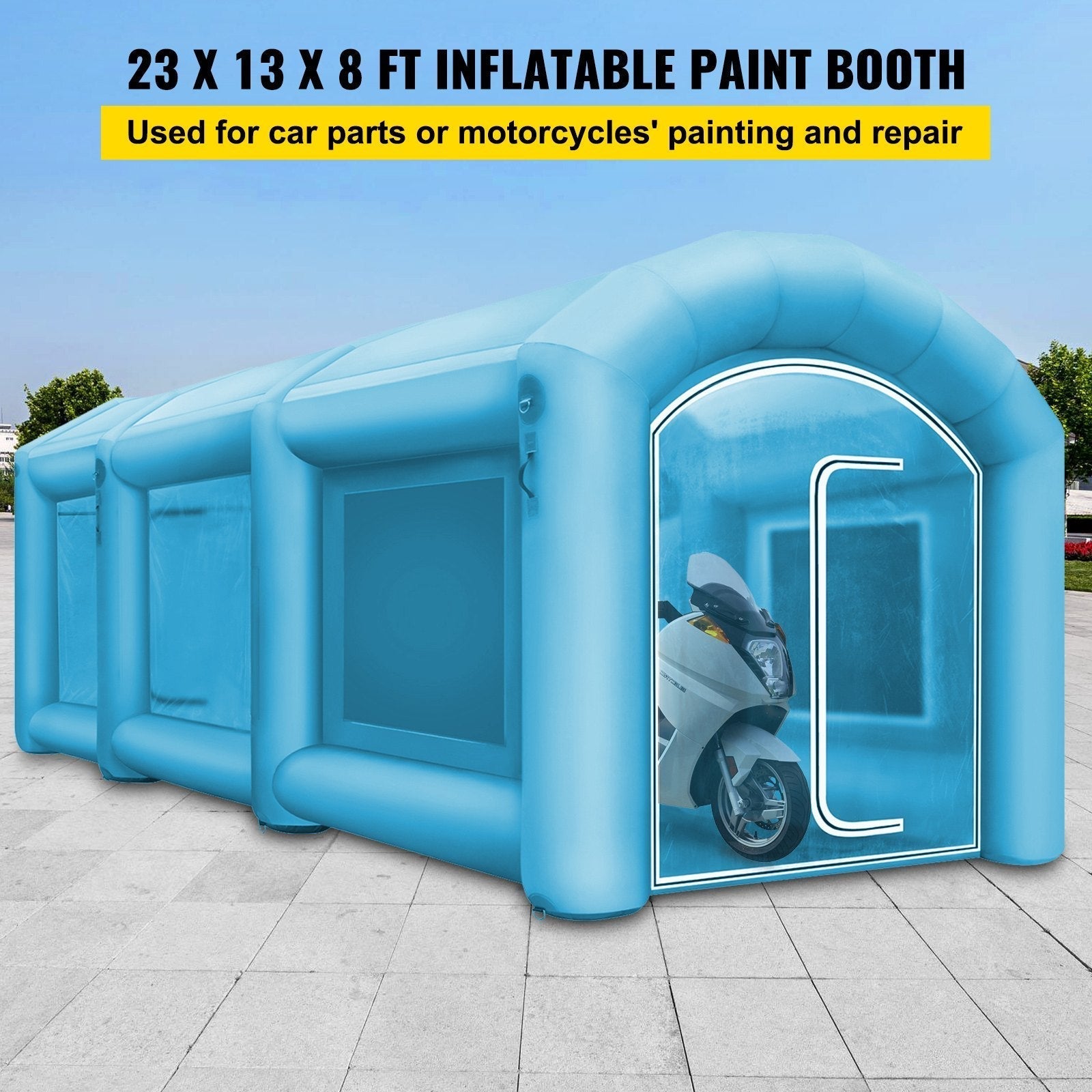 Inflatable Spray Booth Car Paint Tent with Blowers 23x13x8ft F510