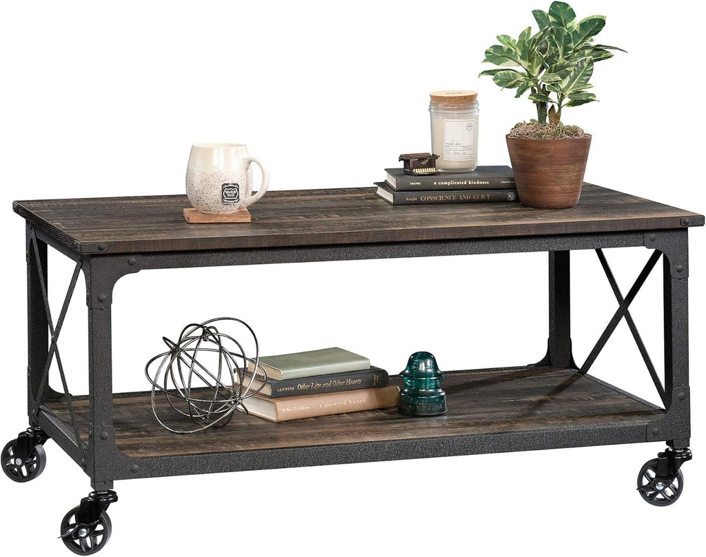 Sauder Steel River Coffee Table, Carbon Oak Finish J1972