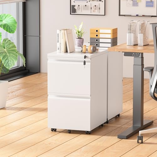 Greenvelly 3 Drawer Mobile File Cabinet with Lock, Black Z901
