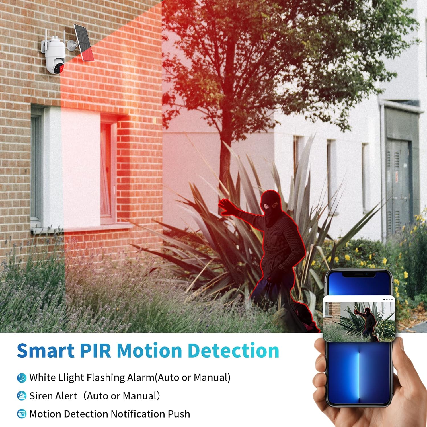 Hawkray Security Camera Wireless Outdoor, Solar Powered, Pan Tilt, Color Night Vision D398804