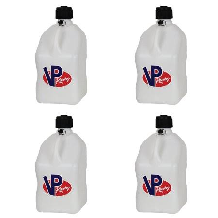 VP Racing 5 Gallon Motorsport Racing Fuel Utility Jug Gas Can, White (4 Pack)