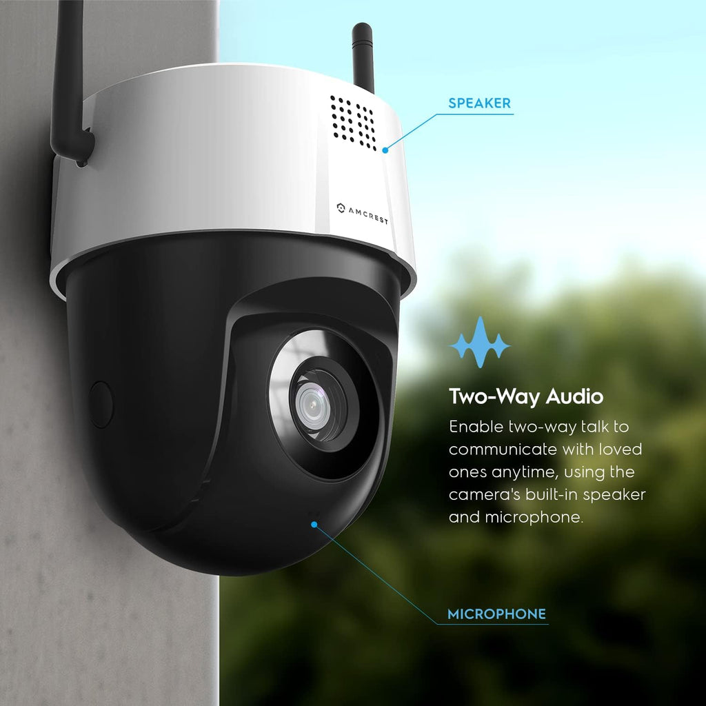 Amcrest 5MP UltraHD Mini AI Outdoor WiFi Security IP Camera with Two-Way Audio, White P410397