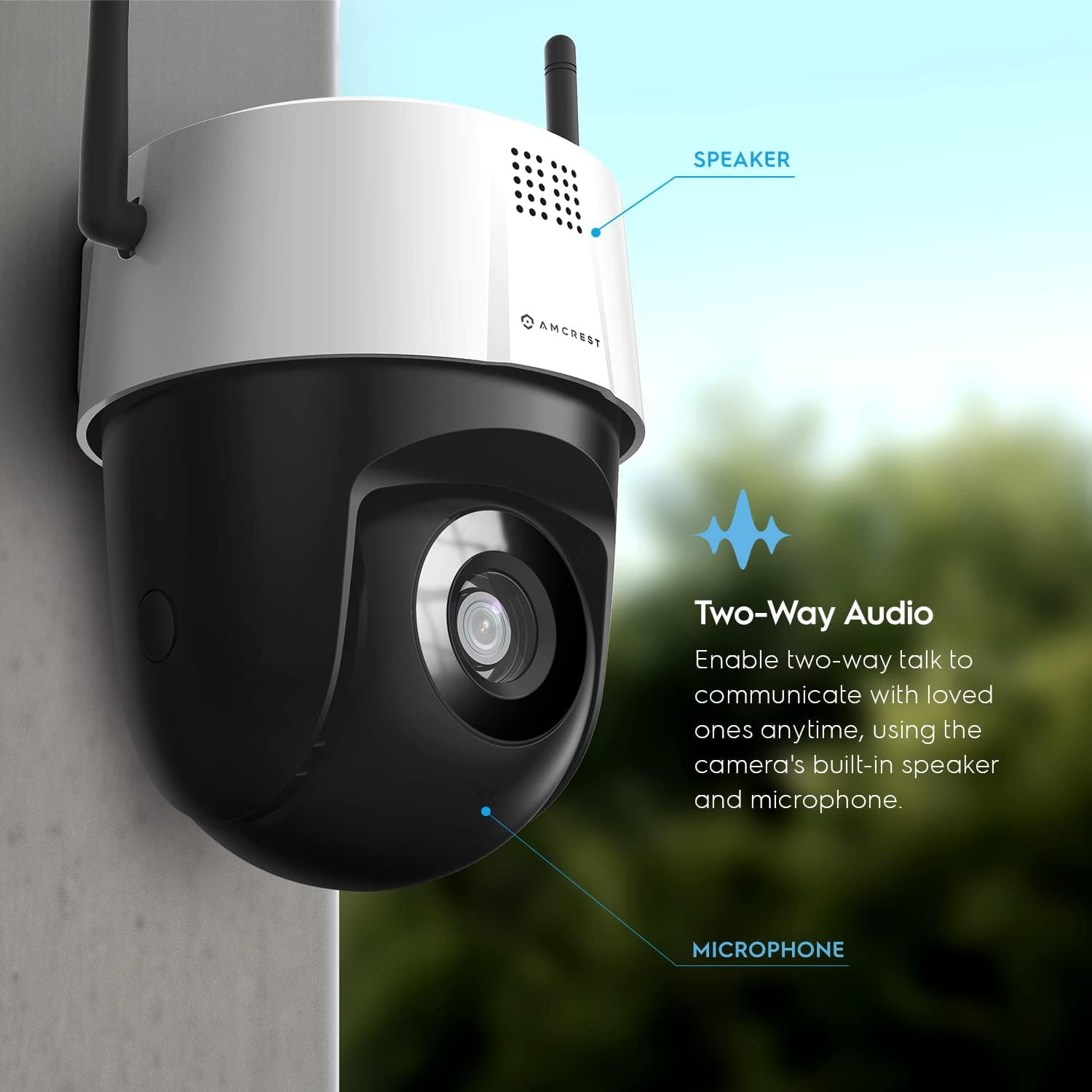 Amcrest 5MP UltraHD Mini AI Outdoor WiFi Security IP Camera with Two-Way Audio, White P410397
