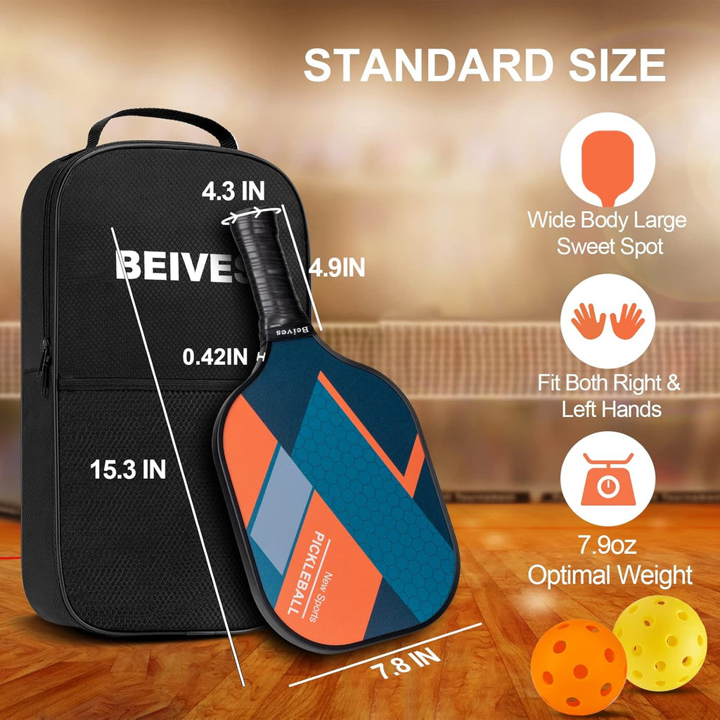 Beives Pickleball Paddles Set of 4 with 4 Balls and Carry Bag Y41624