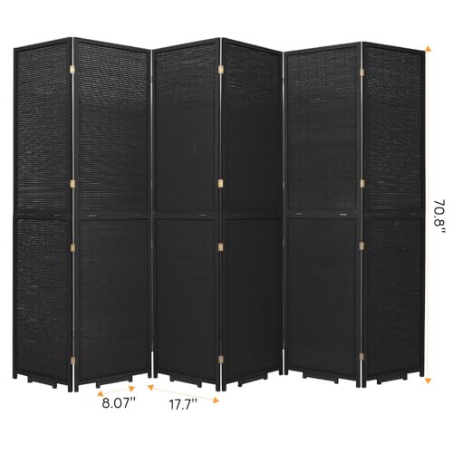 Bamboo Room Divider Folding Privacy Screen 4 Panel Brown R433280