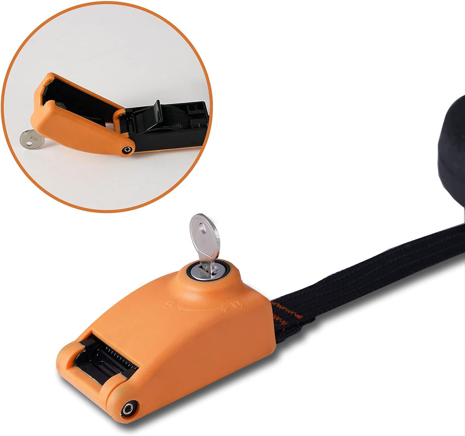 Kingdely 15ft Lockable Tie Down Strap with Stainless Steel Cables, 2 Pack (Orange) X5567
