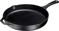 Cast Iron Skillet, Non-Stick, 12 inch Frying Pan Skillet Pan For Stove top, Oven Use & Outdoor Camping with Pour Spouts, Even Heat Distribution (Red Enameled)