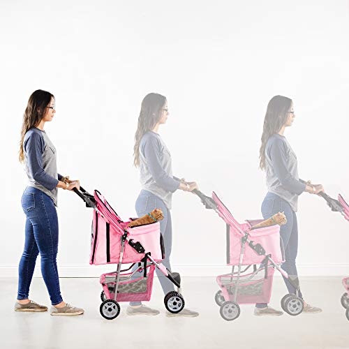 VIVO Black 3 Wheel Foldable Pet Stroller for Cat and Dog H9764
