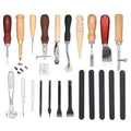 18Pcs Leather Stitching Working Tools kit Leather Craft Tools Perfect for Stitching Punching Cutting Sewing Leather Craft Making DIY Leathercraft - Shop Hardware Tools Online Store