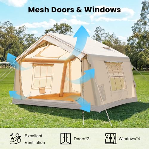 Inflatable Camping Tent with Hand Pump, Waterproof Oxford, 4-6 Person P40923