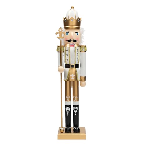Fun Express 3 Ft. Green Wooden Holiday Nutcracker with Scepter L162