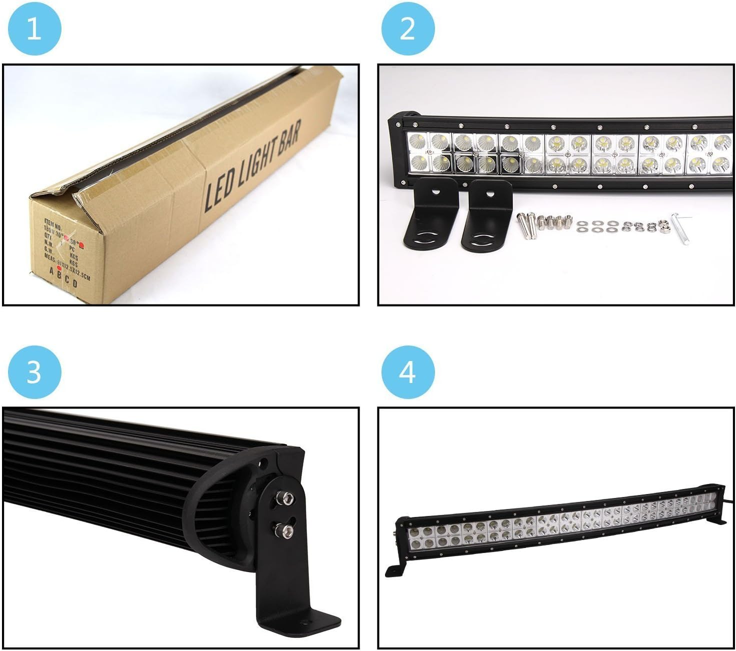 Lumitek 288W 50 inch Curved LED Light Bar for Off-Road SUV ATV X789540