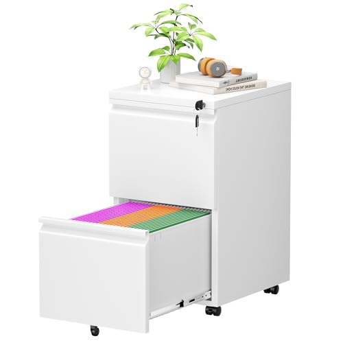 Greenvelly 3 Drawer Mobile File Cabinet with Lock, Black Z901