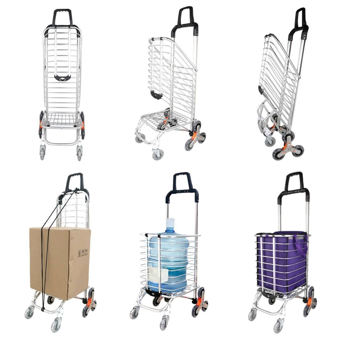 Unique Bargains Stair Climber Folding Shopping Cart with Swivel Wheel Z365488