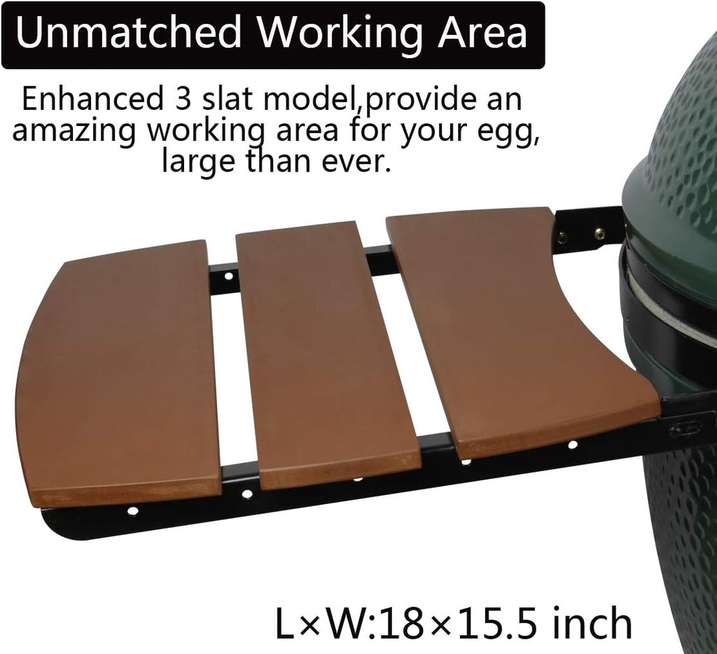 Dracarys Grill Side HDPE Shelves for Big Green Egg, 3 Slats H18141