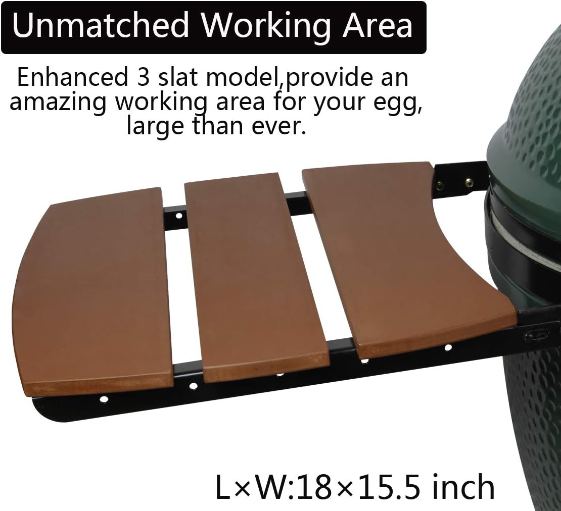 Dracarys Grill Side HDPE Shelves for Big Green Egg, 3 Slats H18141
