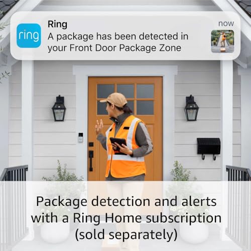 Ring Battery Doorbell, Head-to-Toe Video, Two-Way Talk, Motion Detection, Satin Nickel G156985
