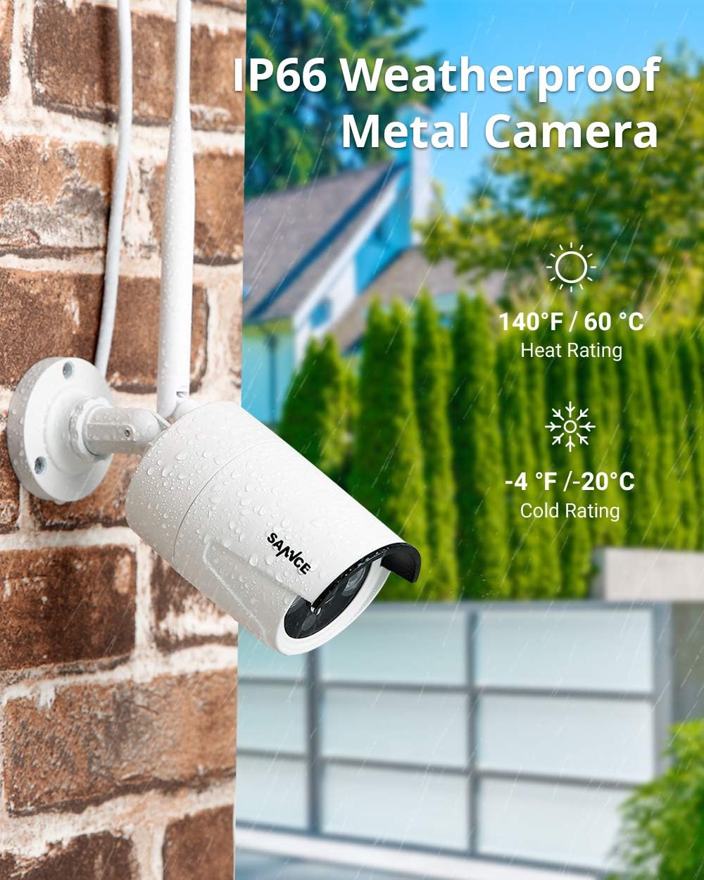 SANNCE 8 Channel 5MP Wireless NVR Security Camera System with 3MP Outdoor WiFi Cameras T5295