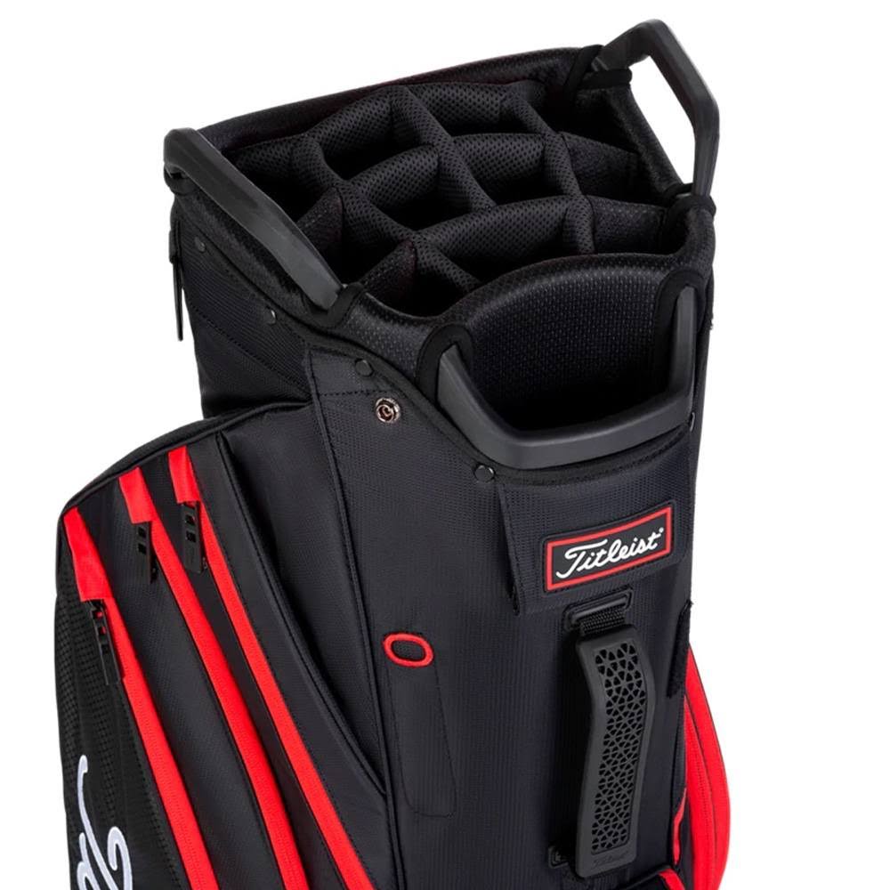 Titleist Cart 14 Lightweight Golf Bag - Black/Black/Red O30984