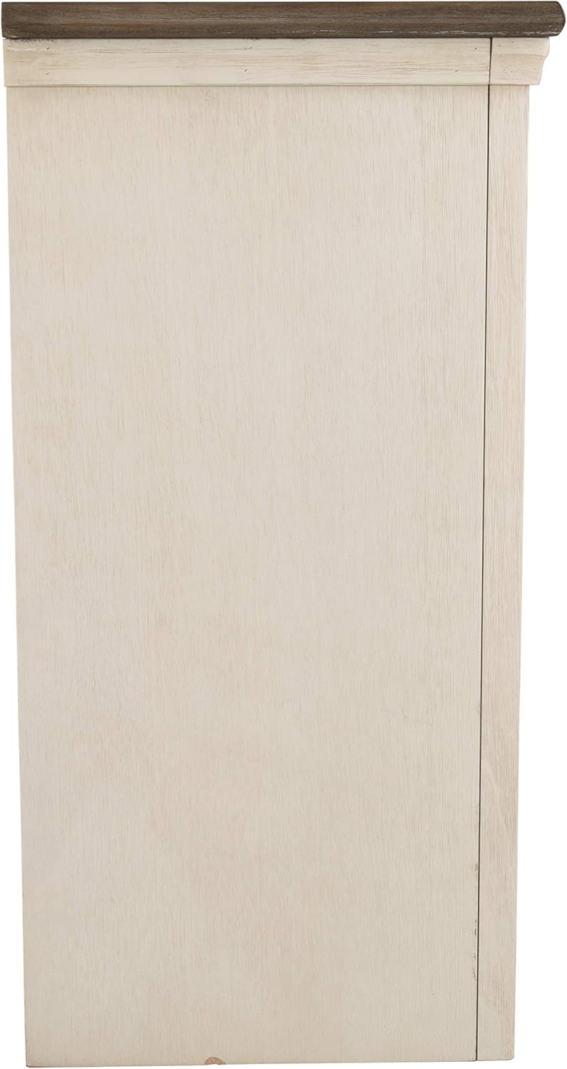 Signature Design by Ashley Bolanburg Farmhouse TV Stand for TVs up to 72, Whitewash A9526