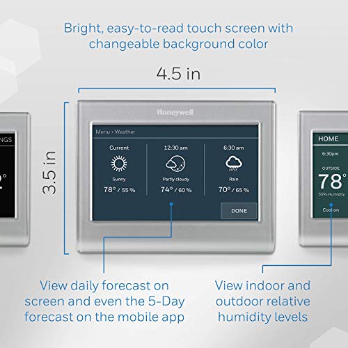 Honeywell Home RTH9585WF Wi-Fi Smart Color Thermostat, 7-Day Programmable, Touch Screen, Energy Star, Alexa Ready I259972