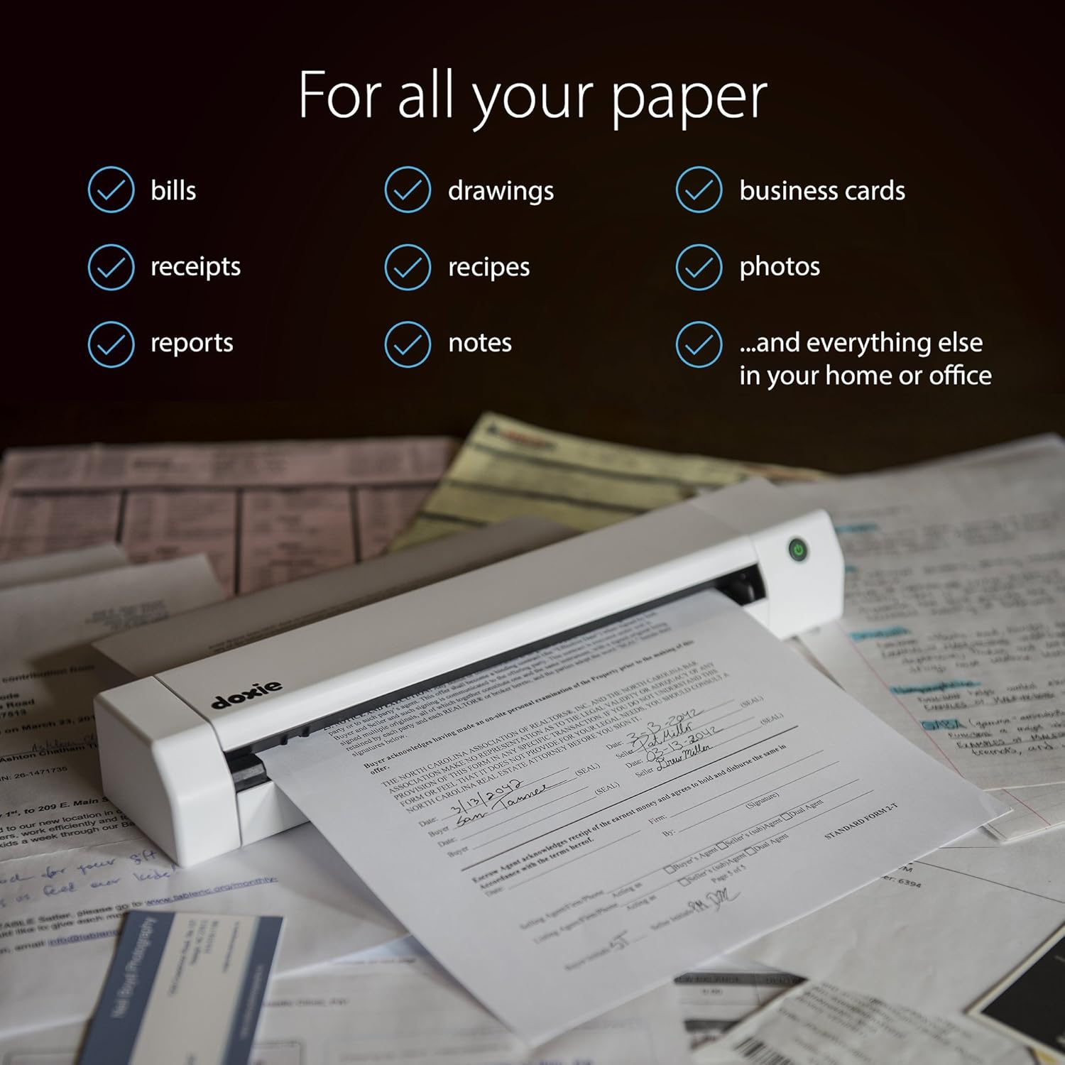 Doxie Go SE Portable Document Scanner with Rechargeable Battery L948