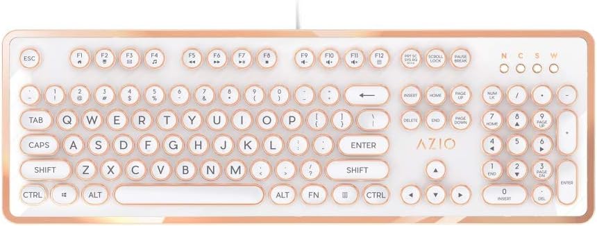 Azio Retro Wired USB Mechanical Keyboard for PC, Blue Switch P101