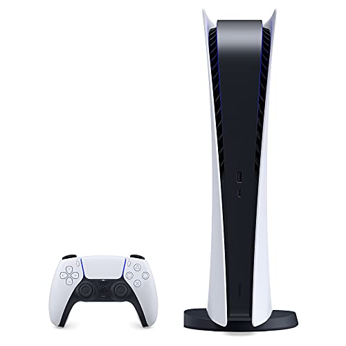 Sony PS5 PlayStation 5 Digital Edition Console + Wireless Controller, White G187385