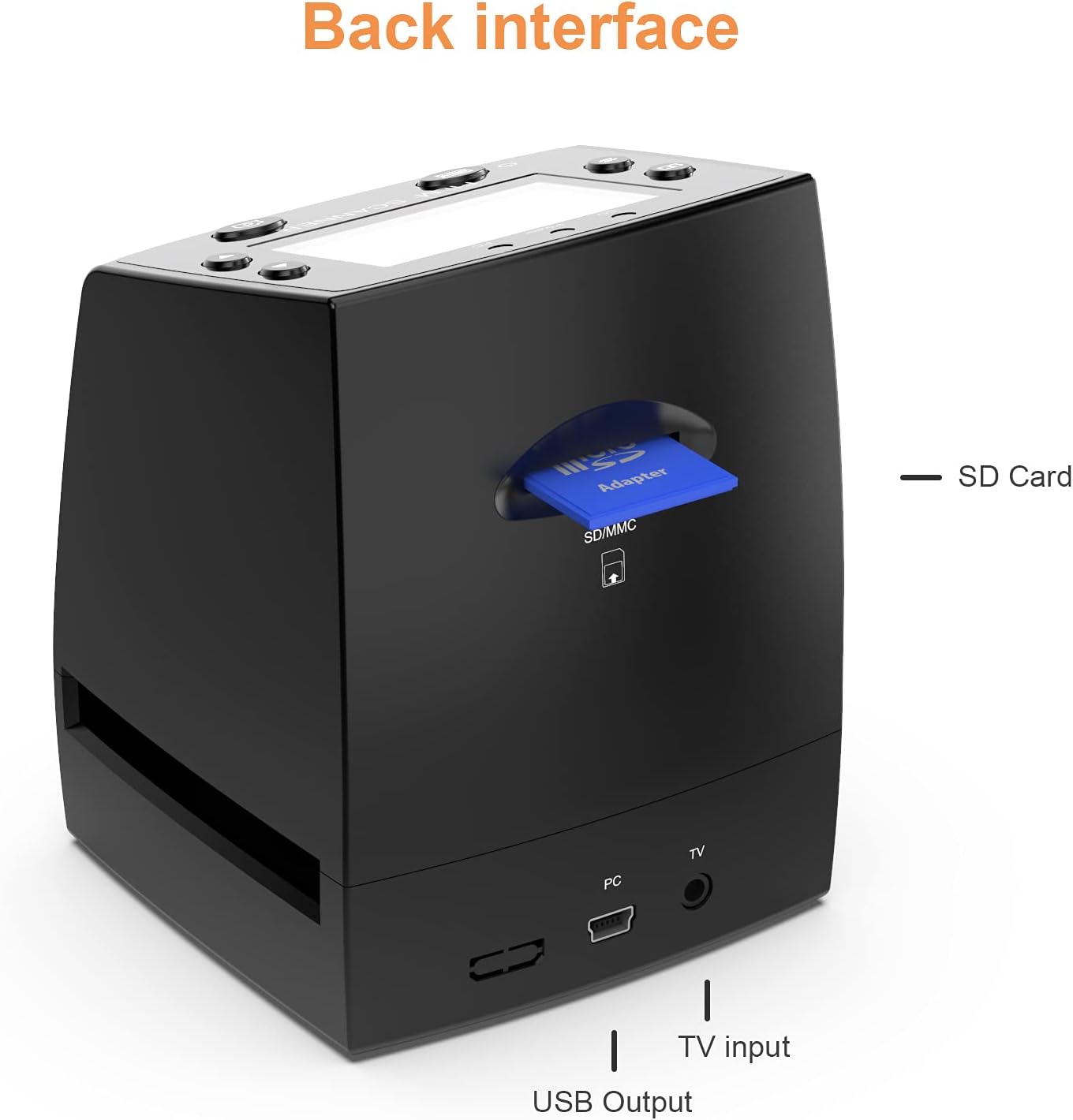 135 Film Scanner High Resolution Slide Viewer with SD Card Save F70674